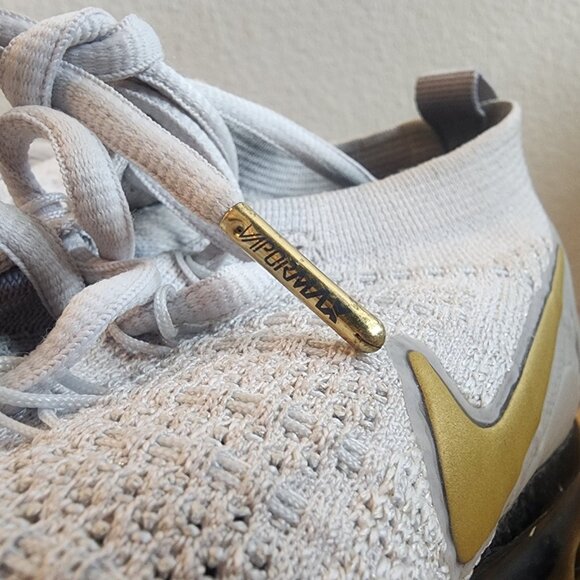 Nike Womens Air VaporMax 2 Running Shoes 942843-010 Grey Metallic Gold Size 10 - Picture 11 of 16